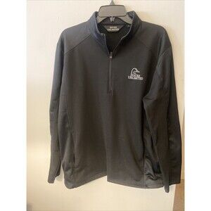 Ducks Unlimited 1/4 Zip Black Pullover Men's Size L Vintage.